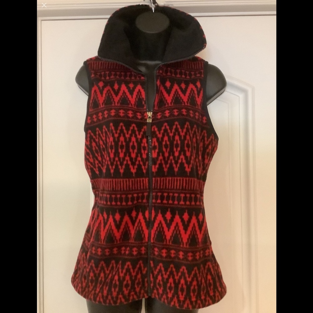 ππ₯³Host Pick ππ₯³ Womens red and black fleece vest. Sz medium - Picture 2 of 4